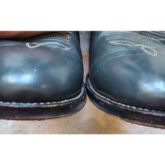 Vintage Chris Romero Men's handcrafted leather western boots size 9.5 color gray - Picture 8 of 11